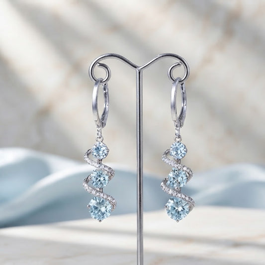 Crystal Infinity Spiral Drop Earrings