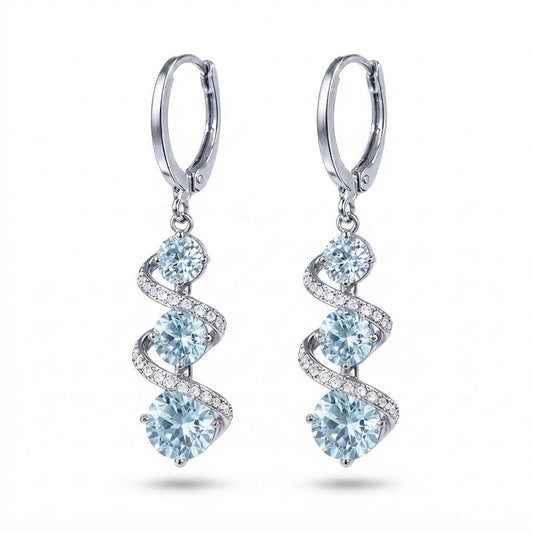 Crystal Infinity Spiral Drop Earrings